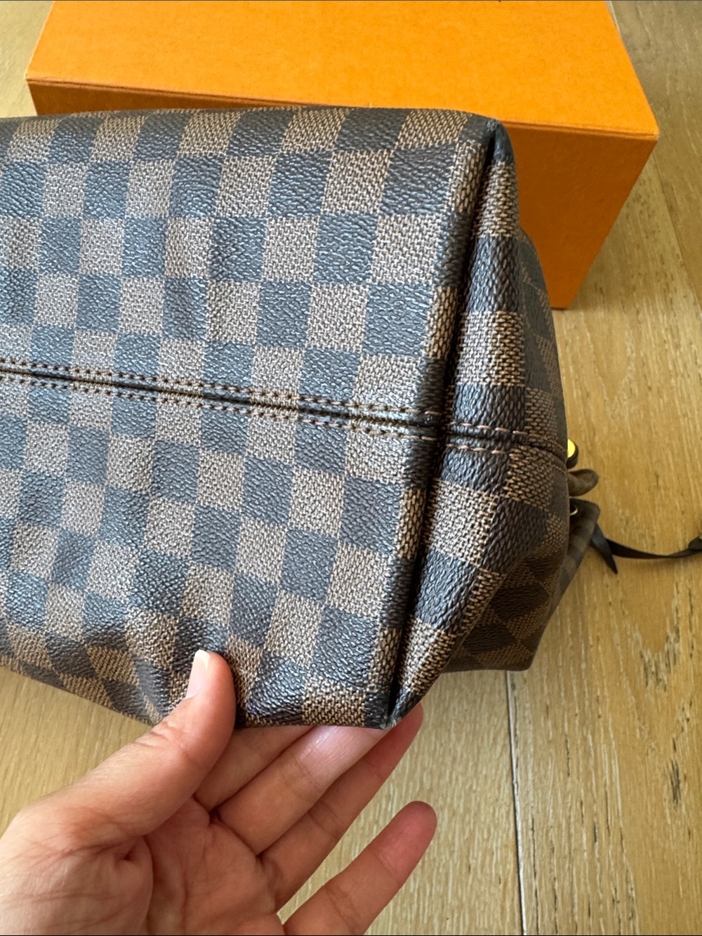 Louis Vuitton Graceful MM Damier Ebene Hobo Bag Red Interior w Box - Picture 7 of 14
